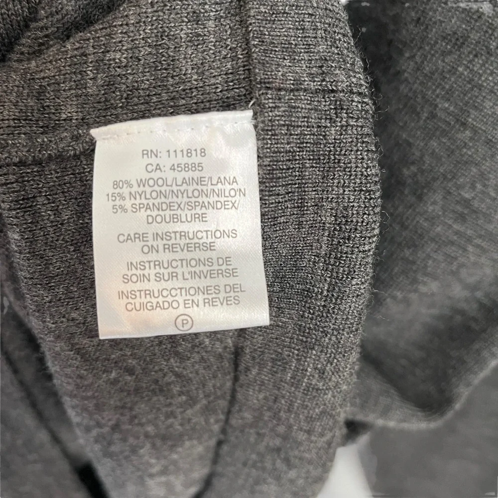 Michael Kors Men’s Charcoal Grey Heathered Wool Blend 1/2 Zip Sweater XL - Picture 6 of 6